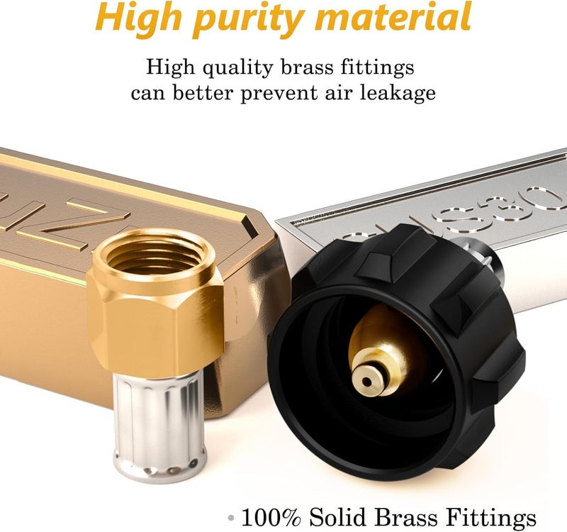 NUPICK 6FT 0-30 PSI Adjustable High Pressure Propane Regulator with 0~60PSI Gauge Gas Flow Indicator，Propane Regulator with Hose for LP Gas Cooker, Burner, Turkey Fryer, Smoker - Image 5